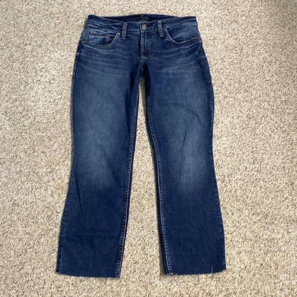 30 Silver 90s Boyfriend Style Midrise Raw Hem - Picture 1 of 7